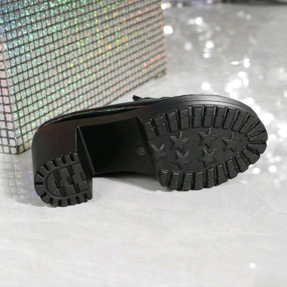 New Black Soft Leather Women's Elevator Thick-Soled Shoes, Korean Style - Picture 5 of 6